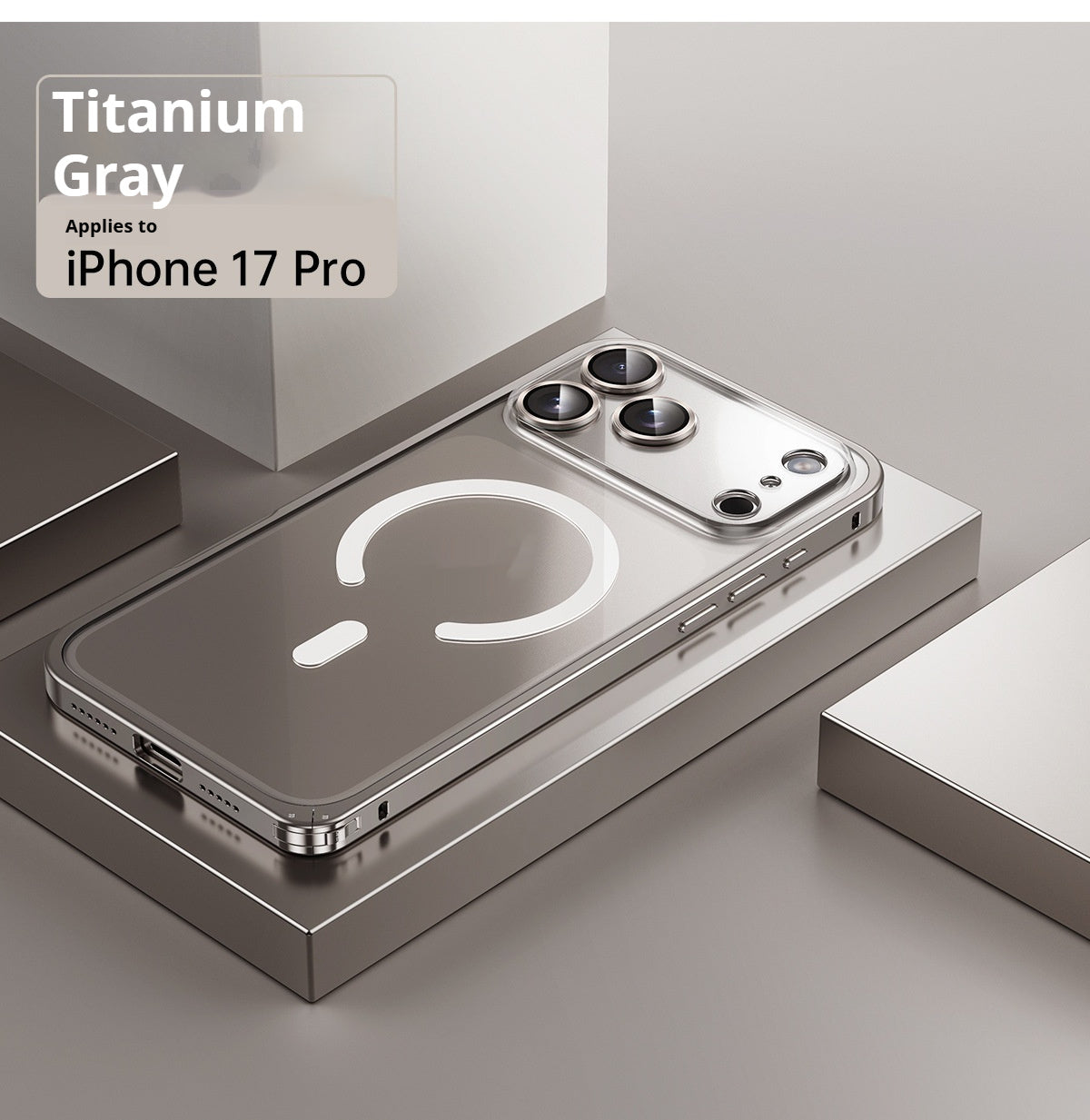 Metal Frame Phone Case Magnetic Suction Spring Fastener Transparent Eagle Eye Lens Protective Cover